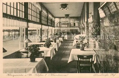 AK / Ansichtskarte Koenigswinter Hotel Duesseldorfer Hof Terrasse Koenigswinter