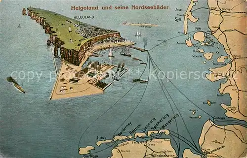 AK / Ansichtskarte Helgoland Inselkarte Helgoland