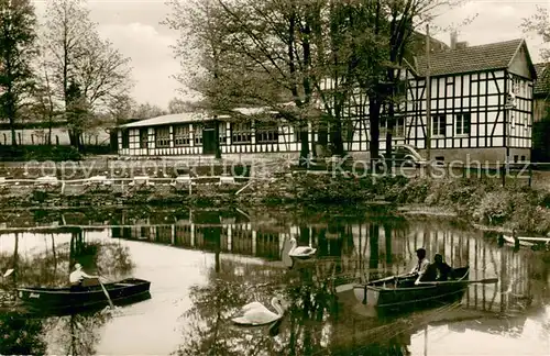 AK / Ansichtskarte Sprockhoevel Gaststaette Haus Kleinbeck mit Teich Sprockhoevel