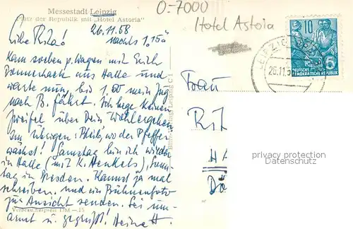 AK / Ansichtskarte Leipzig Hotel Astoria Platz der Republik  Leipzig