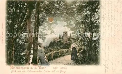 AK / Ansichtskarte Blankenstein_Ruhr Hotel Petring Mondschein Litho Blankenstein_Ruhr