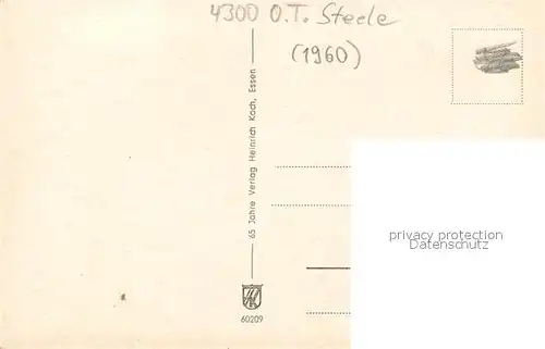 AK / Ansichtskarte Steele_Ruhr Grendplatz Kaiser Otto Platz Ruhrbruecke Plastik Odysseus im Stadtgarten Steele_Ruhr