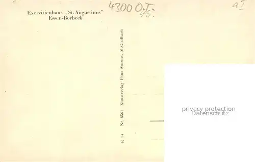 AK / Ansichtskarte Borbeck_Essen Exerzitienhaus St. Augustinus Parkseite Borbeck Essen