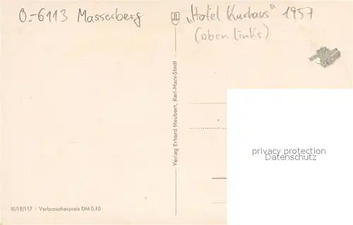 AK / Ansichtskarte Masserberg Hotel Kurhaus Freibad Natur Masserberg