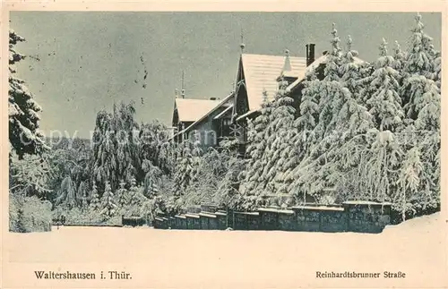 AK / Ansichtskarte Waltershausen_Gotha Reinhardtsbrunner Strasse im Schnee Waltershausen Gotha