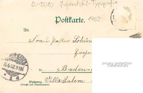 AK / Ansichtskarte Erfurt Totalansicht Jugendstil Typografie Erfurt