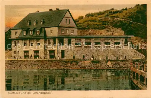 AK / Ansichtskarte Listertalsperre Gasthaus An der Listertalsperre Listertalsperre