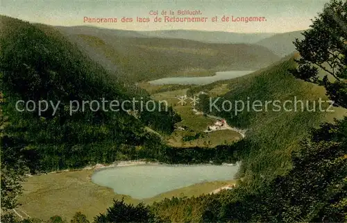 AK / Ansichtskarte Col_de_la_Schlucht Panorama des Lacs de Retournemer et de Longemer Col_de_la_Schlucht
