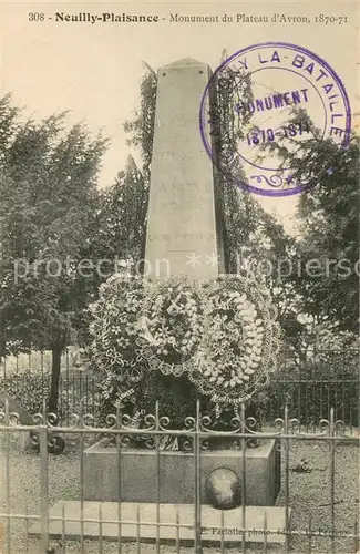 AK / Ansichtskarte Neuilly Plaisance Monument du Plateau d Avron 1870 71 Kriegerdenkmal Stempel Neuilly Plaisance
