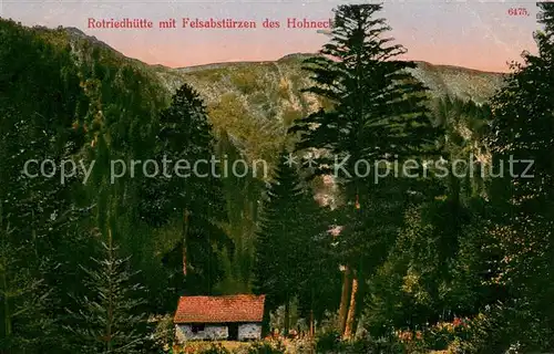 AK / Ansichtskarte Gerardmer_Vosges Rotriedhuette mit Felsabstuerzen des Hohneck Gerardmer Vosges