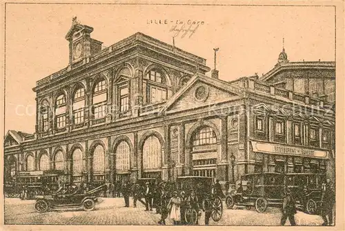 AK / Ansichtskarte Lille_Nord La Gare Automobiles Lille_Nord