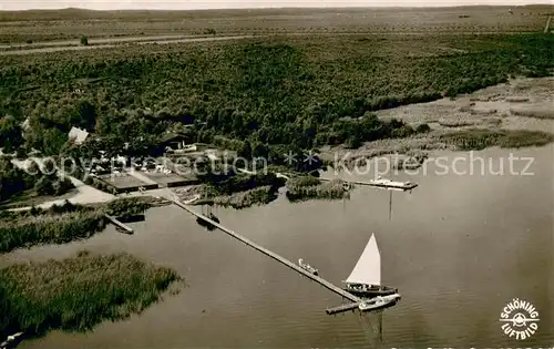 AK / Ansichtskarte Mardorf_Niedersachsen Strandgasthaus Moorhuette Seebruecke  Mardorf Niedersachsen