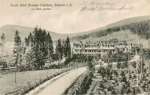 AK / Ansichtskarte Schierke_Harz Grand Hotel Broken Scheideck Schierke Harz