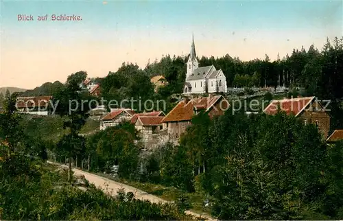 AK / Ansichtskarte Schierke_Harz Ortsansicht mit Kirche Schierke Harz