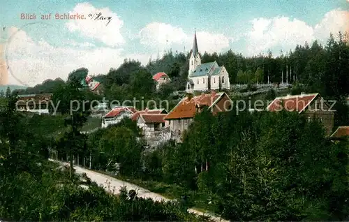 AK / Ansichtskarte Schierke_Harz Ortsansicht mit Kirche Schierke Harz