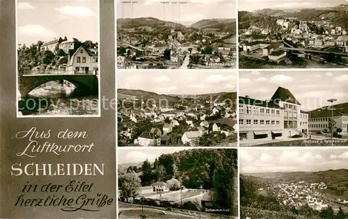 AK / Ansichtskarte Schleiden_Eifel Schloss Panorama Rathaus Gymnasium Schwimmbad Schleiden_Eifel