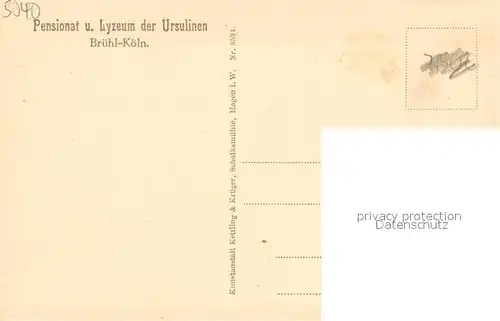 AK / Ansichtskarte Bruehl_Rheinland Pensionat und Lyzeum der Ursulinen Studiensaal Bruehl_Rheinland