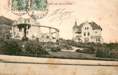 AK / Ansichtskarte Aachen Sparkasse und Nizza Allee Aachen