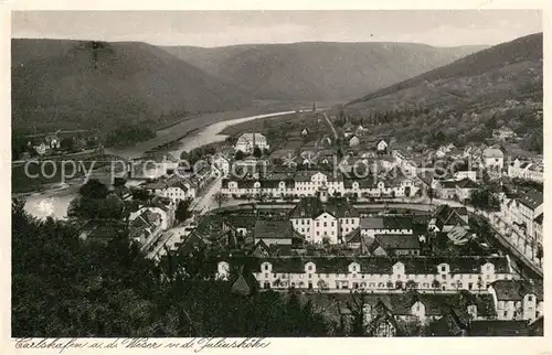 AK / Ansichtskarte Carlshafen_Weser Gesamtansicht  Carlshafen Weser