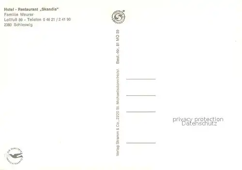 AK / Ansichtskarte Schleswig_Holstein Hotel Skandia Restaurant Schleswig_Holstein