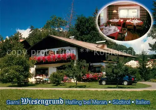 AK / Ansichtskarte Hafling Gaestehaus Pension Wiesengrund Gastraum Hafling