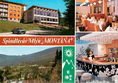 AK / Ansichtskarte Spindleruv_Mlyn_Spindlermuehle Interhotel Montana Restaurant Bar Landschaftspanorama Spindleruv_Mlyn