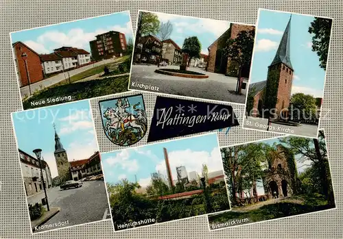 AK / Ansichtskarte Hattingen_Ruhr Bismarckturm St.Georg Kirche Kraemersdorf Henrichshuette Hattingen Ruhr