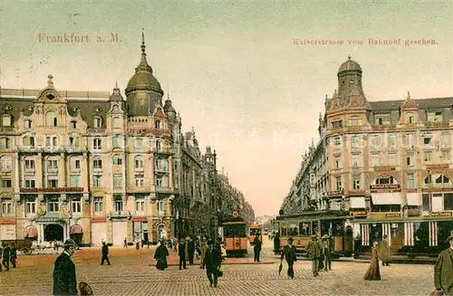 AK / Ansichtskarte Frankfurt_Main Kaiserstrasse mit Strassenbahn Linie 10 Frankfurt Main