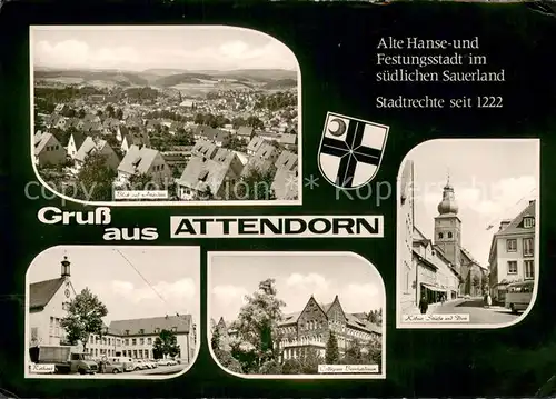 AK / Ansichtskarte Attendorn Collegium Bernhardinum Koelner Strasse mit Dom Attendorn