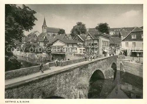 AK / Ansichtskarte Kettwig Partie an der Ruhr Bruecke Kettwig