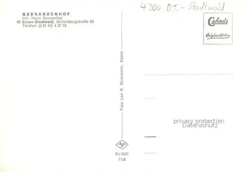 AK / Ansichtskarte Stadtwald Gebrandenhof Fachwerkhaus Stadtwald