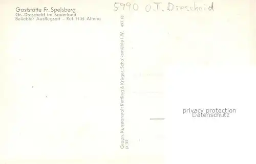 AK / Ansichtskarte Altena_Lenne Gaststaette Fr. Spelsberg Altena_Lenne