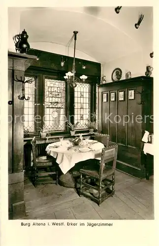 AK / Ansichtskarte Altena_Lenne Burg Altena Erker im Jaegerzimmer Wirtschaftsbetrieb Altena_Lenne