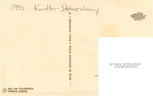 AK / Ansichtskarte Altena_Lenne Kuenstler Steinzeichnung Altena_Lenne