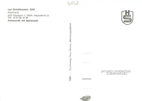 AK / Ansichtskarte Kempen_Niederrhein Altenheim Parkansicht mit Speisesaal Kempen Niederrhein