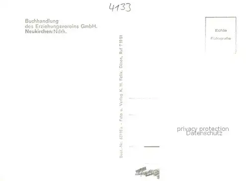 AK / Ansichtskarte Neukirchen_Neukirchen Vluyn Buchhandlung Dorfkirche Haus Elim Haus Sonneck Andreas Braem Haus  Neukirchen