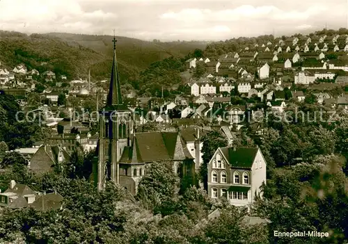 AK / Ansichtskarte Ennepetal Milspe Teilansicht mit Kirche Ennepetal