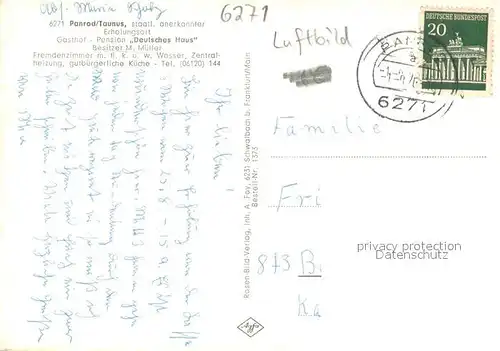 AK / Ansichtskarte Panrod_Taunus Fliegeraufnahme Gesamtaufnahme Panrod Taunus