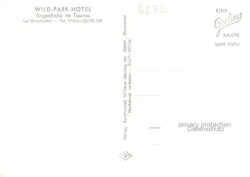 AK / Ansichtskarte Engenhahn Wild Park Hotel Aussenansicht Engenhahn