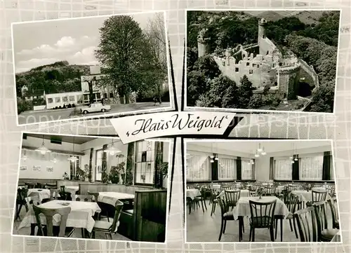 AK / Ansichtskarte Bensheim Auerbach_Bergstrasse Restaurant Pension Haus Weigold Innen und Aussen 