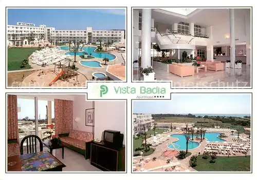 AK / Ansichtskarte Sa_Coma Aparthotel Vista Badia Empfangshalle Fremdenzimmer Swimming Pool Sa_Coma