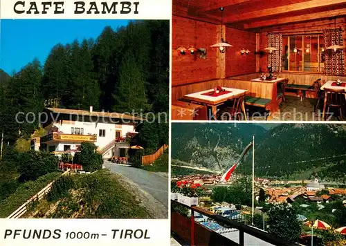 AK / Ansichtskarte Pfunds Cafe Restaurant Bambi Gastraum Blick auf den Ort Pfunds