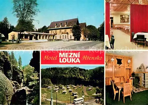 AK / Ansichtskarte Hrensko Hotel Mezni Louka Restaurant Schlucht Bungalowpark Hrensko