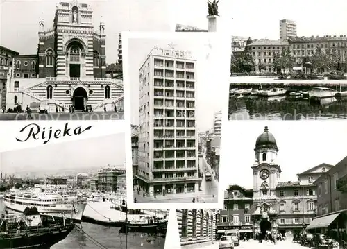 AK / Ansichtskarte Rijeka_Fiume Stadtansichten Innenstadt Hochhaus Hafen Rijeka Fiume