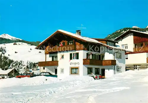 AK / Ansichtskarte Wolkenstein_Groeden Hotel Gaestehaus Crepaz Winterlandschaft Groednertal Wolkenstein_Groeden