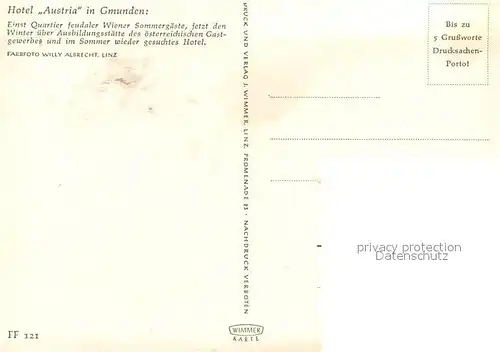 AK / Ansichtskarte Gmunden_Salzkammergut Hotel Austria Gmunden Salzkammergut