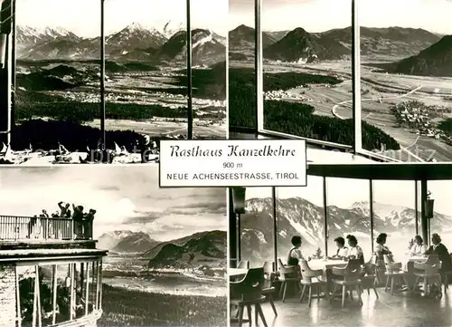 AK / Ansichtskarte Wiesing_Tirol Rasthaus Kanzelkehre Neue Achenseestrasse Fernsicht Alpenpanorama Wiesing Tirol
