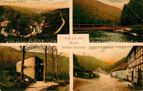 AK / Ansichtskarte Gruenental_Monschau rosental Tringelbruecke Schutzhuette Wernersruh Gruenental Gruenental Monschau