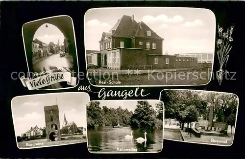 AK / Ansichtskarte Gangelt Heinsberger Strasse Realschule Burgruine Kahnweiher Ehrenmal Gangelt