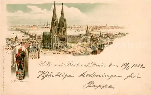 AK / Ansichtskarte Koeln_Rhein Dom St Cristoforus Koeln_Rhein
